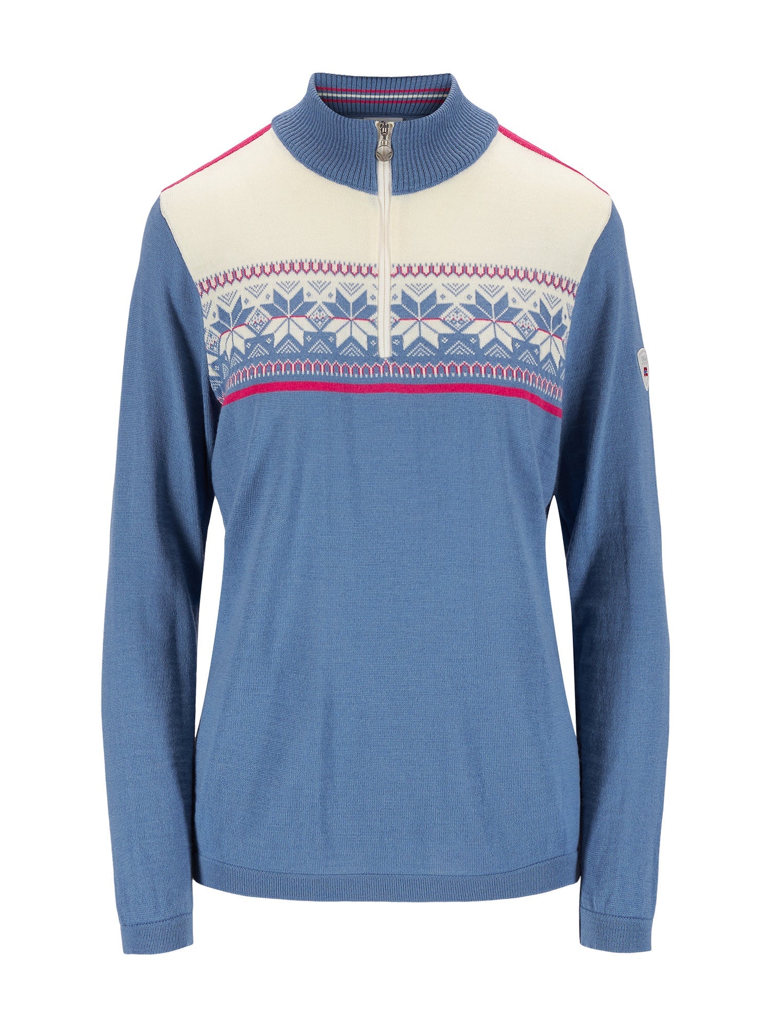 Dale Of Norway W LIBERG FEM SWEATER Blueshadow Allium Offwhite L - PeakStyle