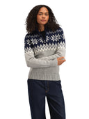Dale Of Norway W MYKING FEM SWEATER Charbon clair Blanc cassé Bleu marine XL - PeakStyle