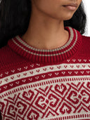 Dale Of Norway W RAMBERG FEM SWEATER Redrose Mountainstone SandMel XL - PeakStyle