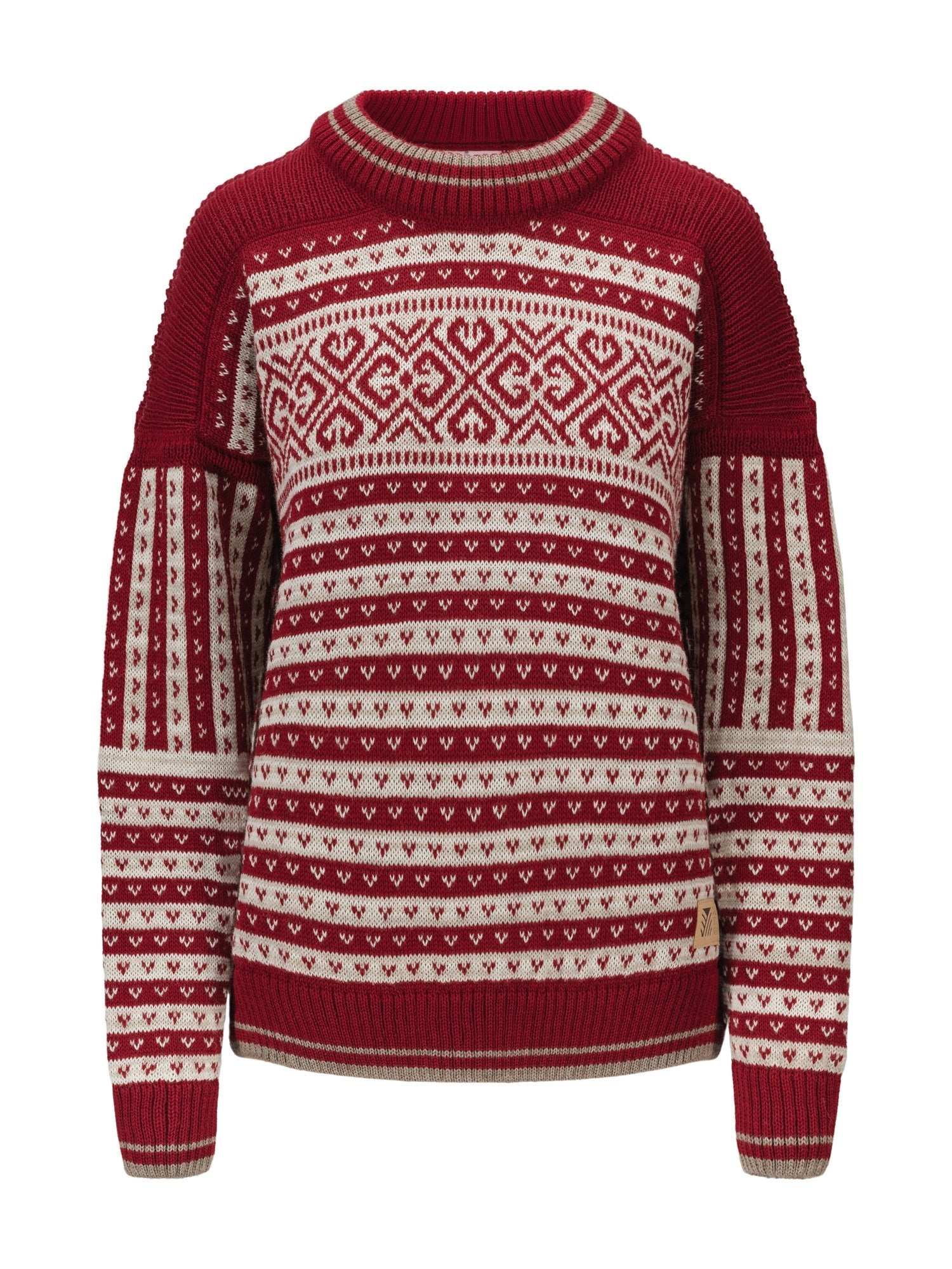 Dale Of Norway W RAMBERG FEM SWEATER Redrose Mountainstone SandMel XL - PeakStyle