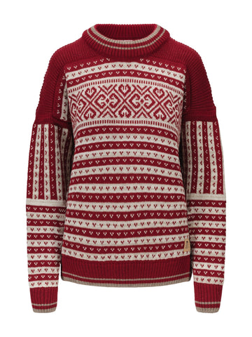 Dale Of Norway W RAMBERG FEM SWEATER Redrose Mountainstone SandMel XL - PeakStyle