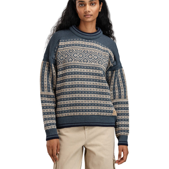 Dale Of Norway W RAMBERG FEM SWEATER Steel Marine Montainstone Sand XL - PeakStyle