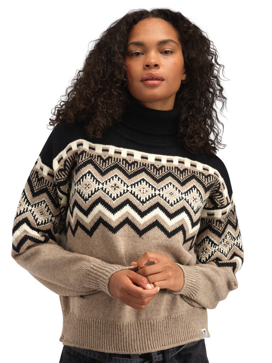 Dale Of Norway W RANDABERG FEM SWEATER Marron foncé Noir Blanc cassé XL - PeakStyle