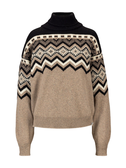 Dale Of Norway W RANDABERG FEM SWEATER Marron foncé Noir Blanc cassé XL - PeakStyle