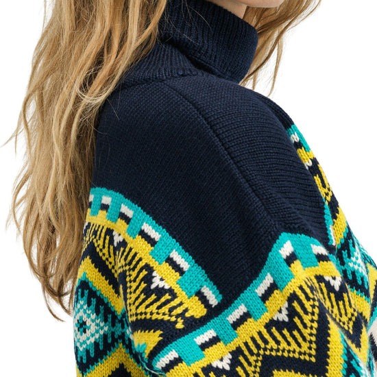 Dale Of Norway W RANDABERG FEM SWEATER OffWhite Navy Peacock XL - PeakStyle