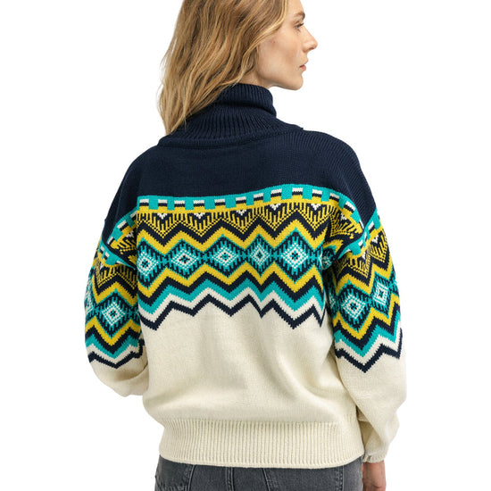 Dale Of Norway W RANDABERG FEM SWEATER OffWhite Navy Peacock XL - PeakStyle