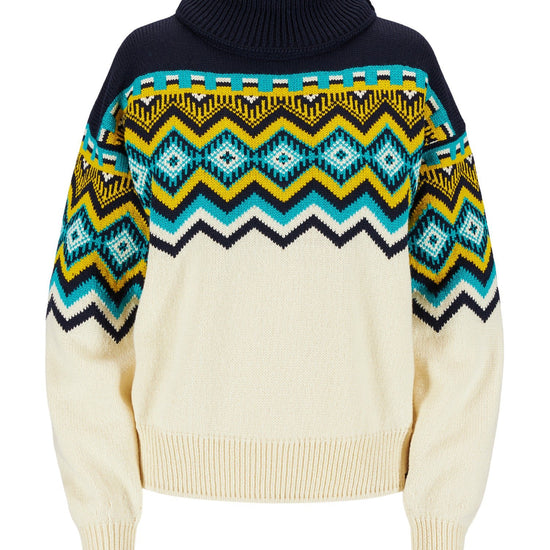 Dale Of Norway W RANDABERG FEM SWEATER OffWhite Navy Peacock XL - PeakStyle