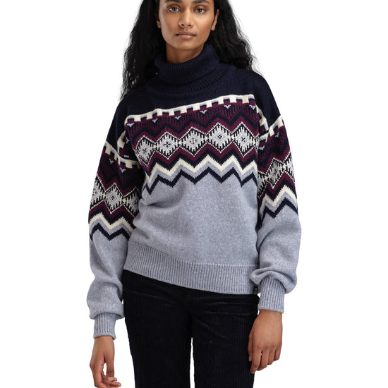 Dale Of Norway W RANDABERG FEM SWEATER Azzurro Mel. Navy Wine XL - PeakStyle