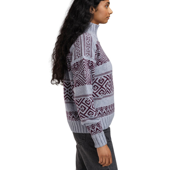Dale Of Norway W RASLETIND FEM SWEATER Azzurro Mel Wine XL - PeakStyle