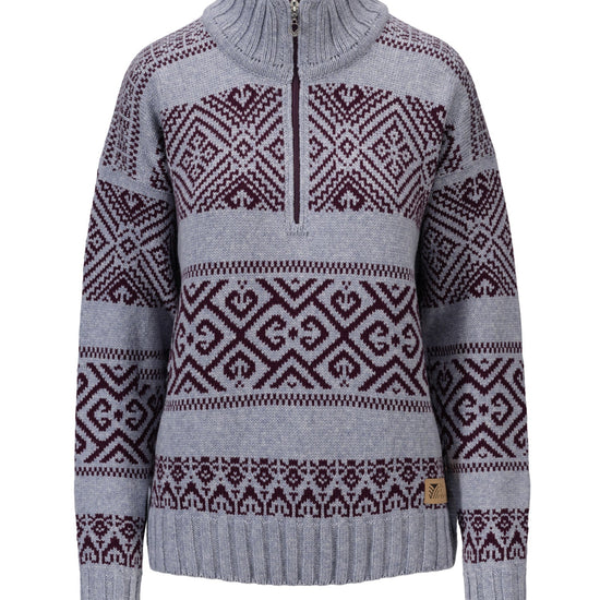 Dale Of Norway W RASLETIND FEM SWEATER Azzurro Mel Wine XL - PeakStyle