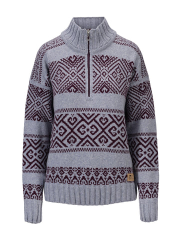 Dale Of Norway W RASLETIND FEM SWEATER Azzurro Mel Wine XL - PeakStyle