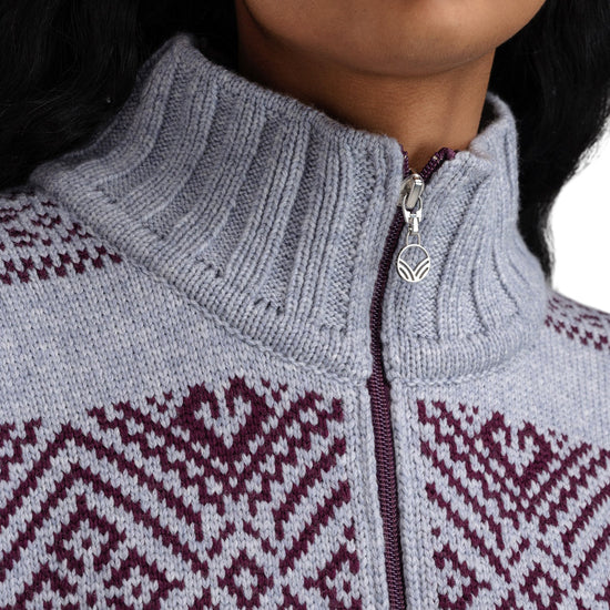 Dale Of Norway W RASLETIND FEM SWEATER Azzurro Mel Wine XL - PeakStyle