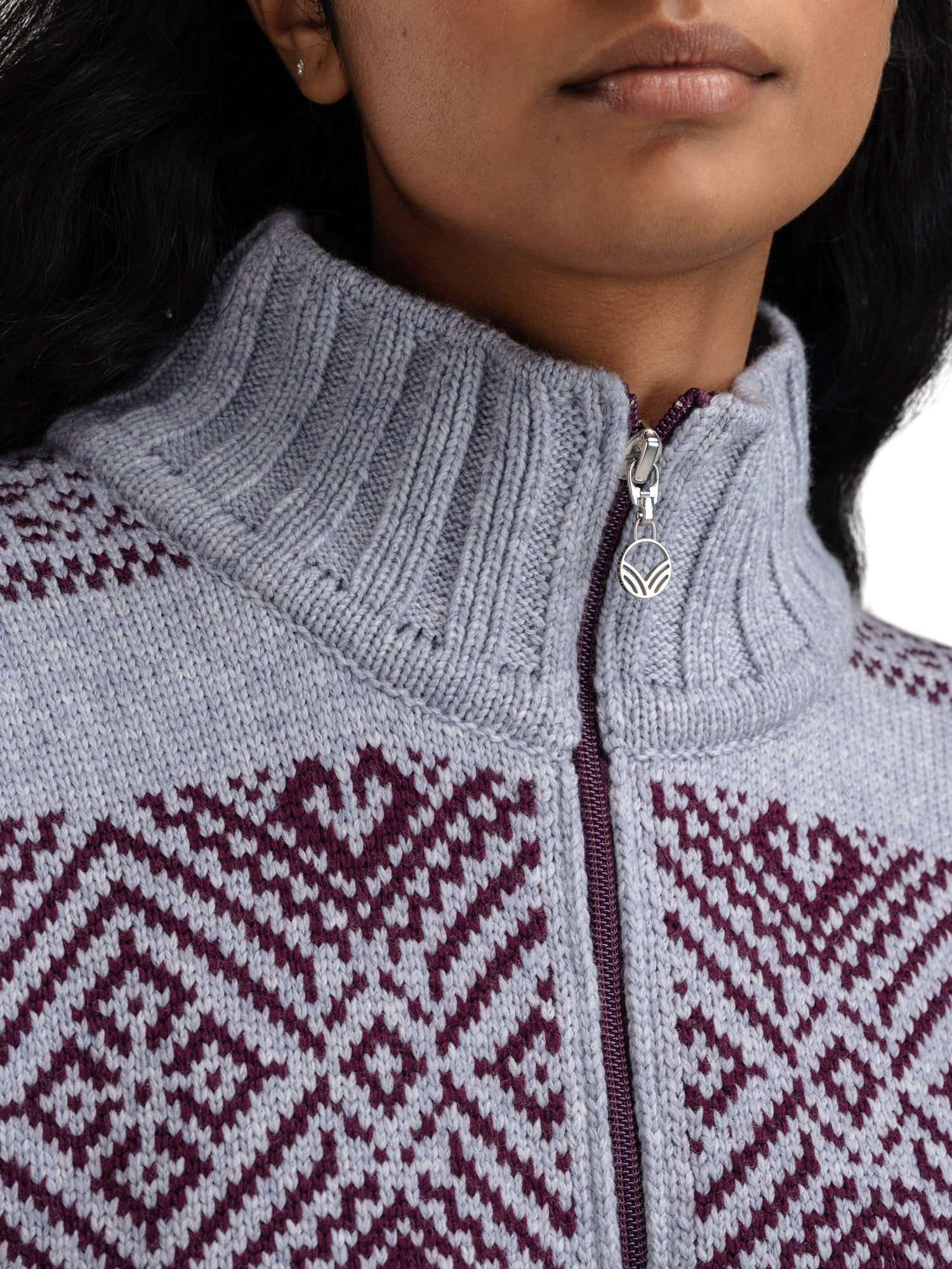 Dale Of Norway W RASLETIND FEM SWEATER Azzurro Mel Wine XL - PeakStyle