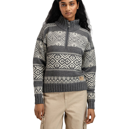 Dale Of Norway W RASLETIND FEM SWEATER Antracite scuro Bianco sporco XL - PeakStyle