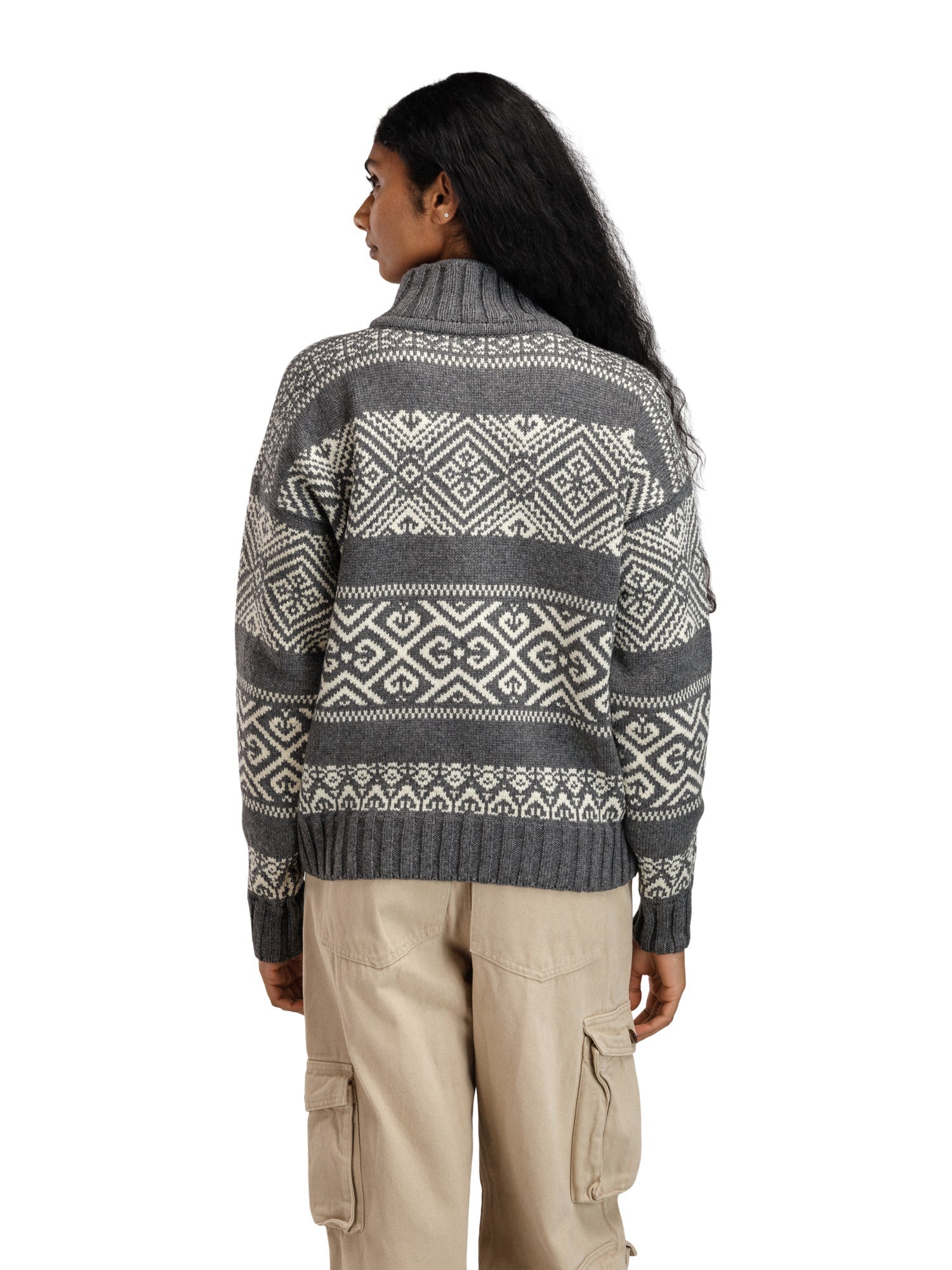 Dale Of Norway W RASLETIND FEM SWEATER Antracite scuro Bianco sporco XL - PeakStyle