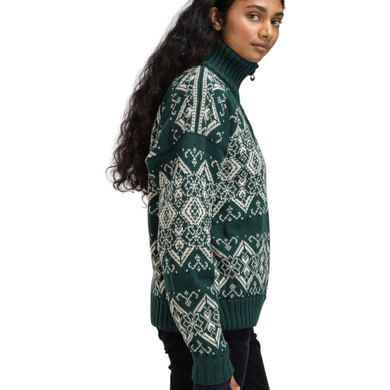 Dale Of Norway W ROSET FEM. WP SWEATER Pinegreen Offwhite XL - PeakStyle
