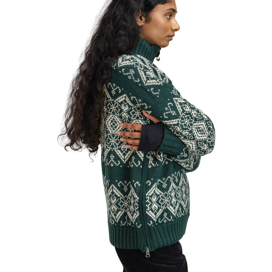 Dale Of Norway W ROSET FEM. WP SWEATER Pinegreen Offwhite XL - PeakStyle
