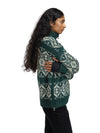 Dale Of Norway W ROSET FEM. WP SWEATER Pinegreen Offwhite XL - PeakStyle