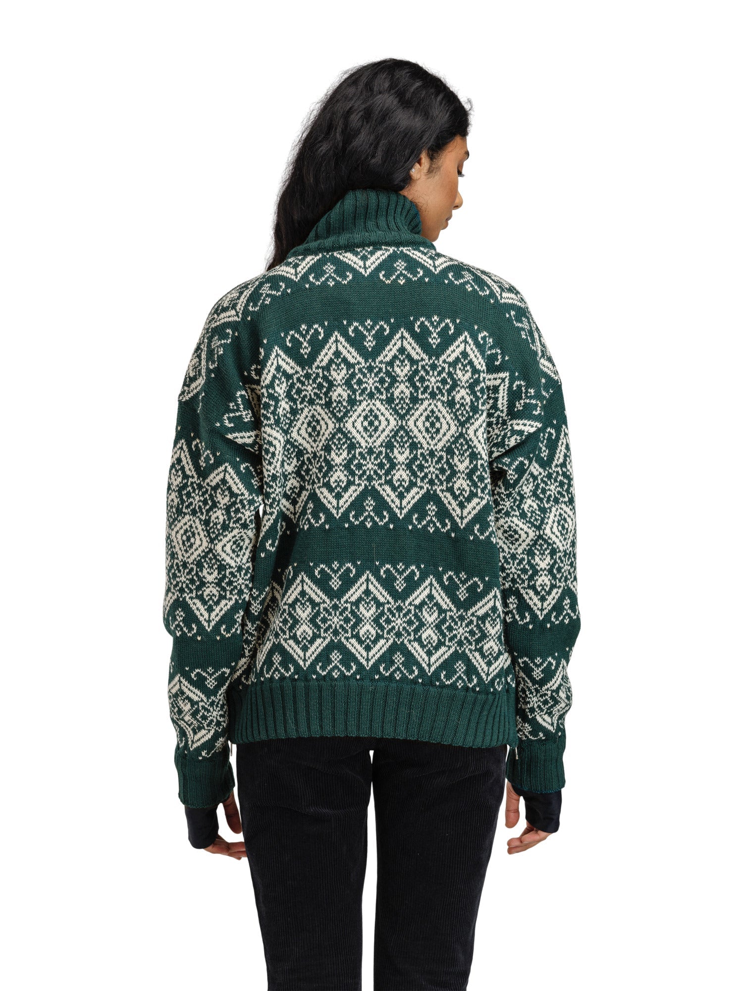 Dale Of Norway W ROSET FEM. WP SWEATER Pinegreen Offwhite XL - PeakStyle