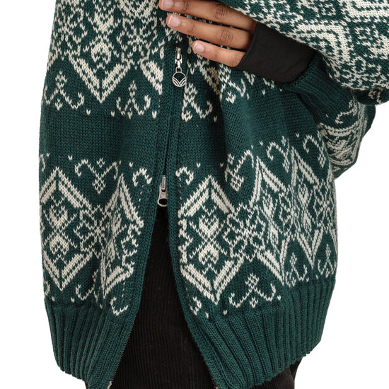 Dale Of Norway W ROSET FEM. WP SWEATER Pinegreen Offwhite XL - PeakStyle