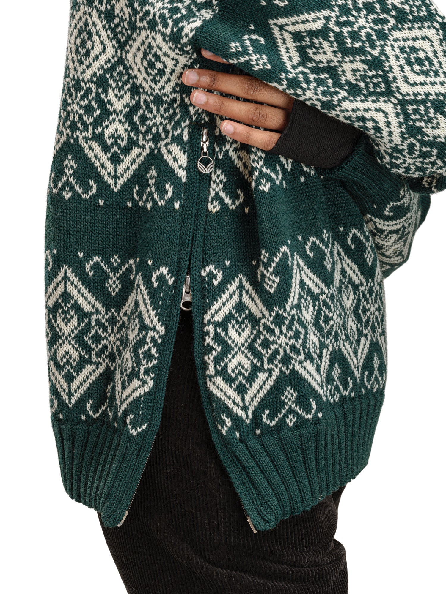 Dale Of Norway W ROSET FEM. WP SWEATER Pinegreen Offwhite XL - PeakStyle
