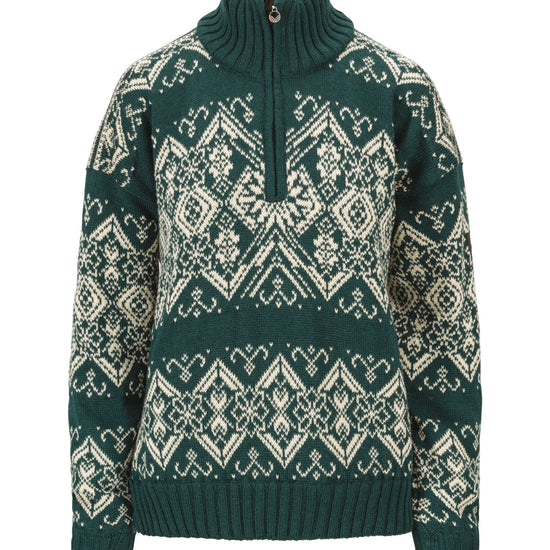 Dale Of Norway W ROSET FEM. WP SWEATER Pinegreen Offwhite XL - PeakStyle