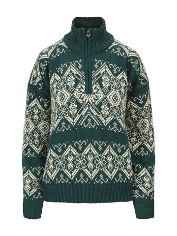 Dale Of Norway W ROSET FEM. WP SWEATER Pinegreen Offwhite XL - PeakStyle