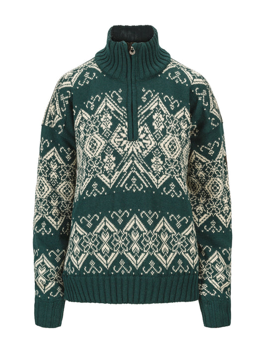 Dale Of Norway W ROSET FEM. WP SWEATER Vert sapin Blanc cassé XL - PeakStyle