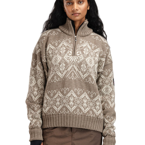 Dale Of Norway W ROSET FEM. WP SWEATER Mountainstone Offwhite XL - PeakStyle