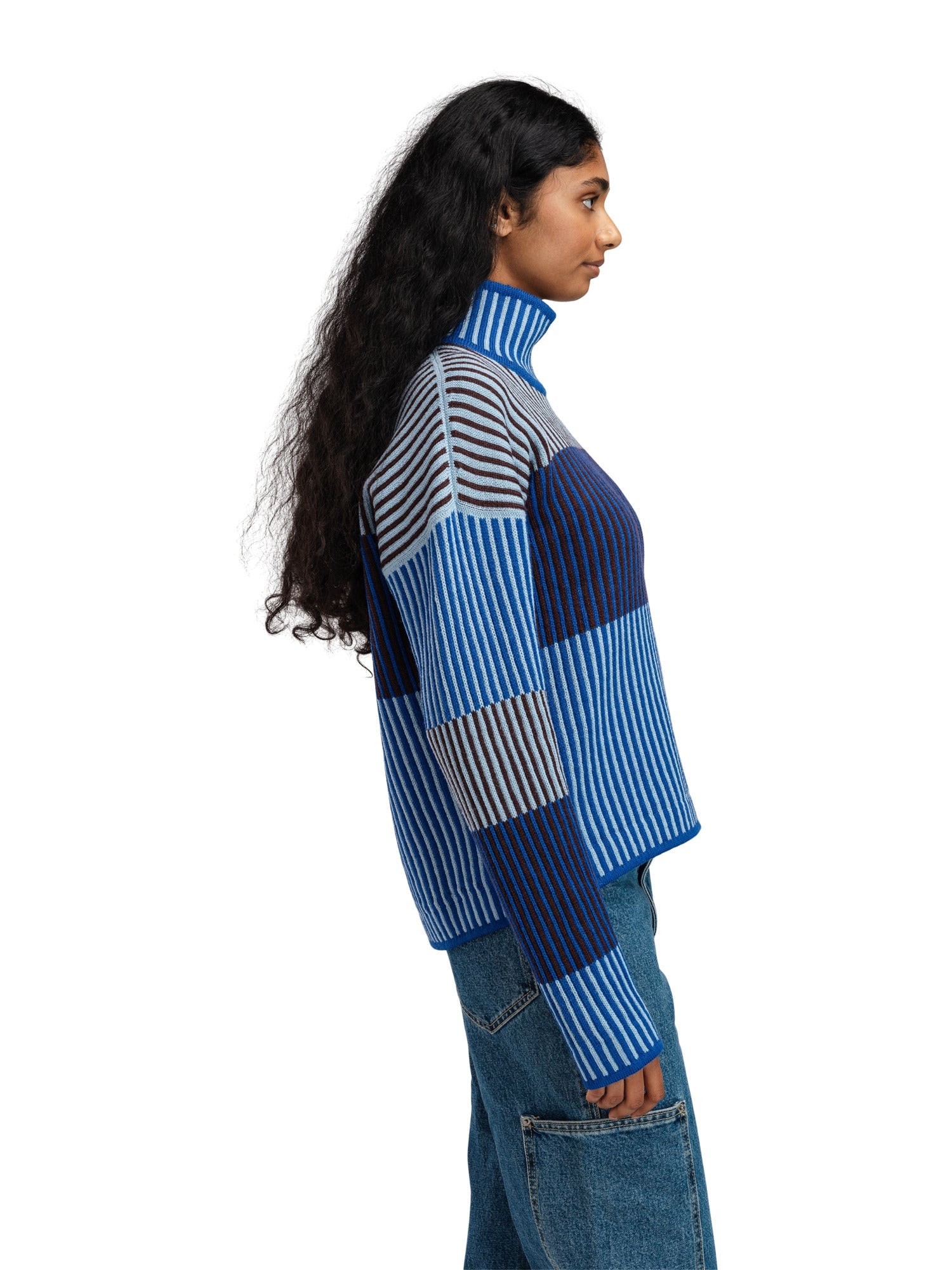 Jersey Dale Of Norway W SKARSTIND FEM Ultramarine Iceblue Wine XL - PeakStyle