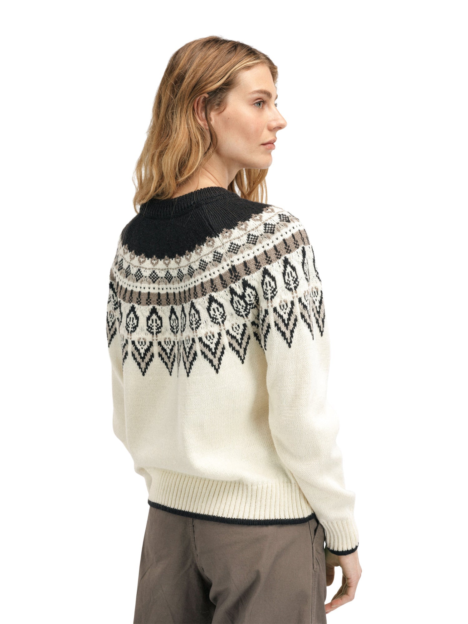 Dale Of Norway W SULA FEM SWEATER Offwhite Coffee Sandstone XL - PeakStyle