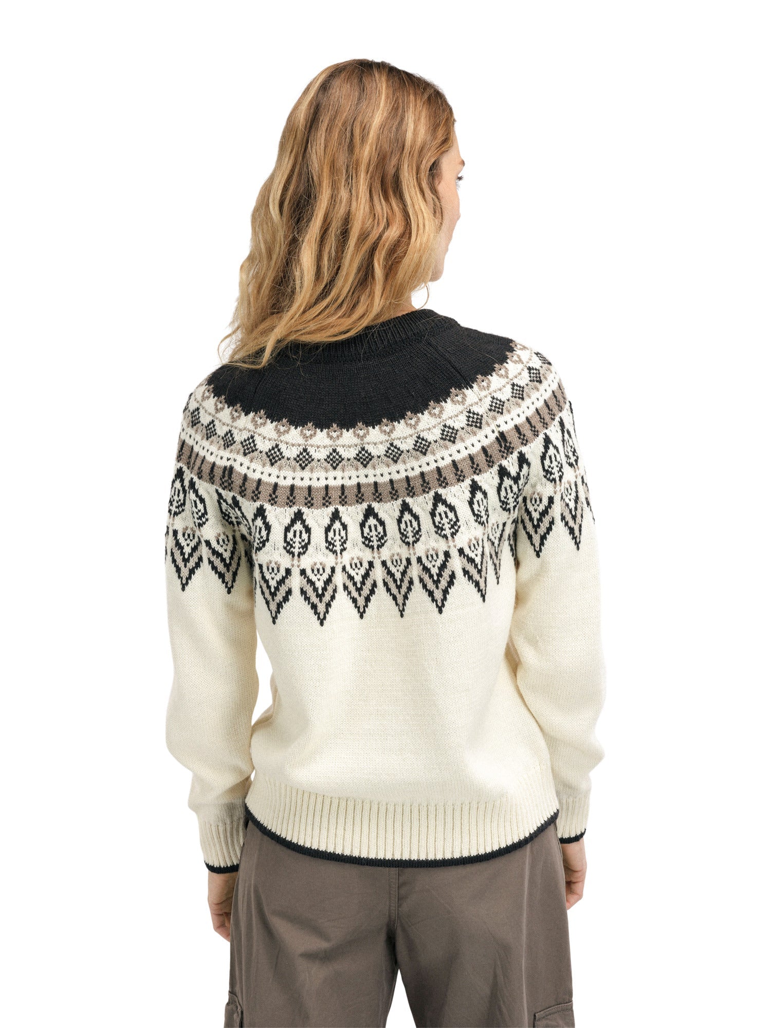 Dale Of Norway W SULA FEM SWEATER Offwhite Coffee Sandstone XL - PeakStyle