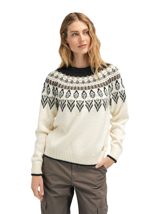 Dale Of Norway W SULA FEM SWEATER Offwhite Coffee Sandstone XL - PeakStyle