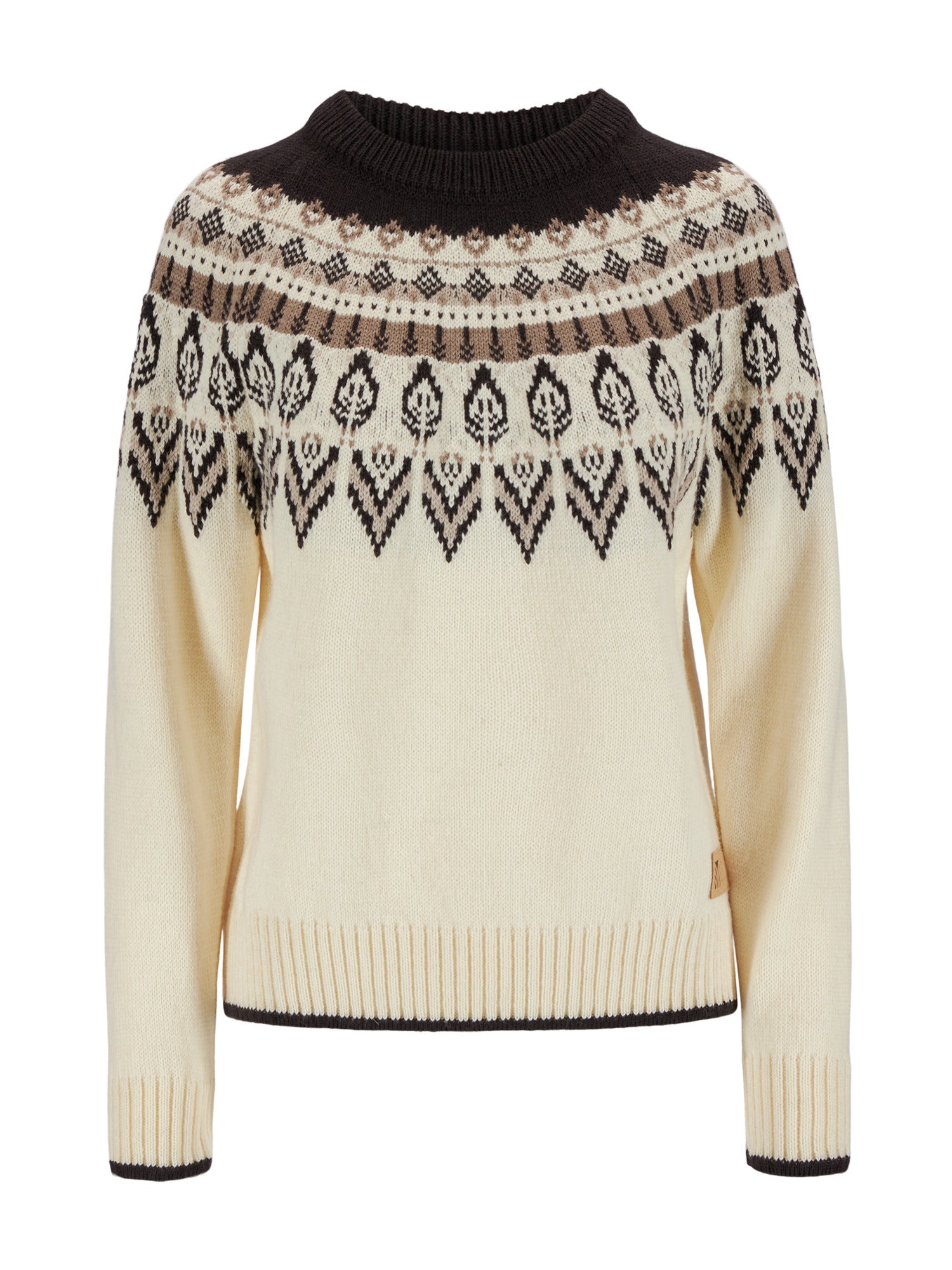 Dale Of Norway W SULA FEM SWEATER Offwhite Coffee Sandstone XL - PeakStyle