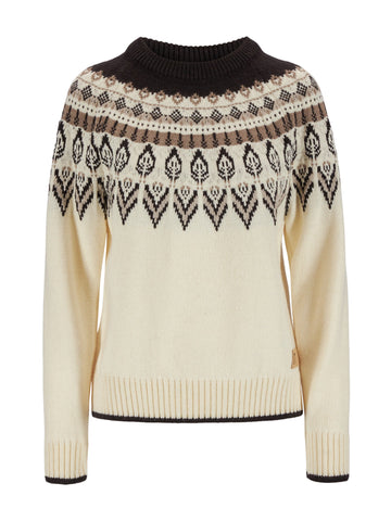 Dale Of Norway W SULA FEM SWEATER Offwhite Coffee Sandstone XL - PeakStyle