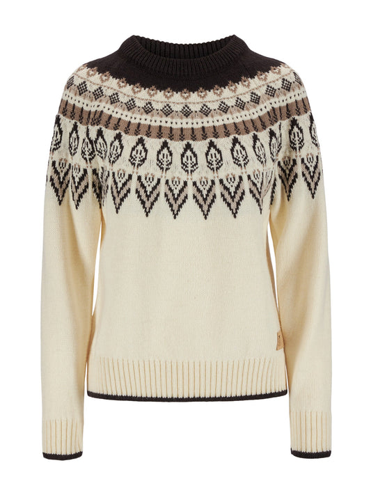 Dale Of Norway W SULA FEM SWEATER Offwhite Coffee Sandstone XL - PeakStyle