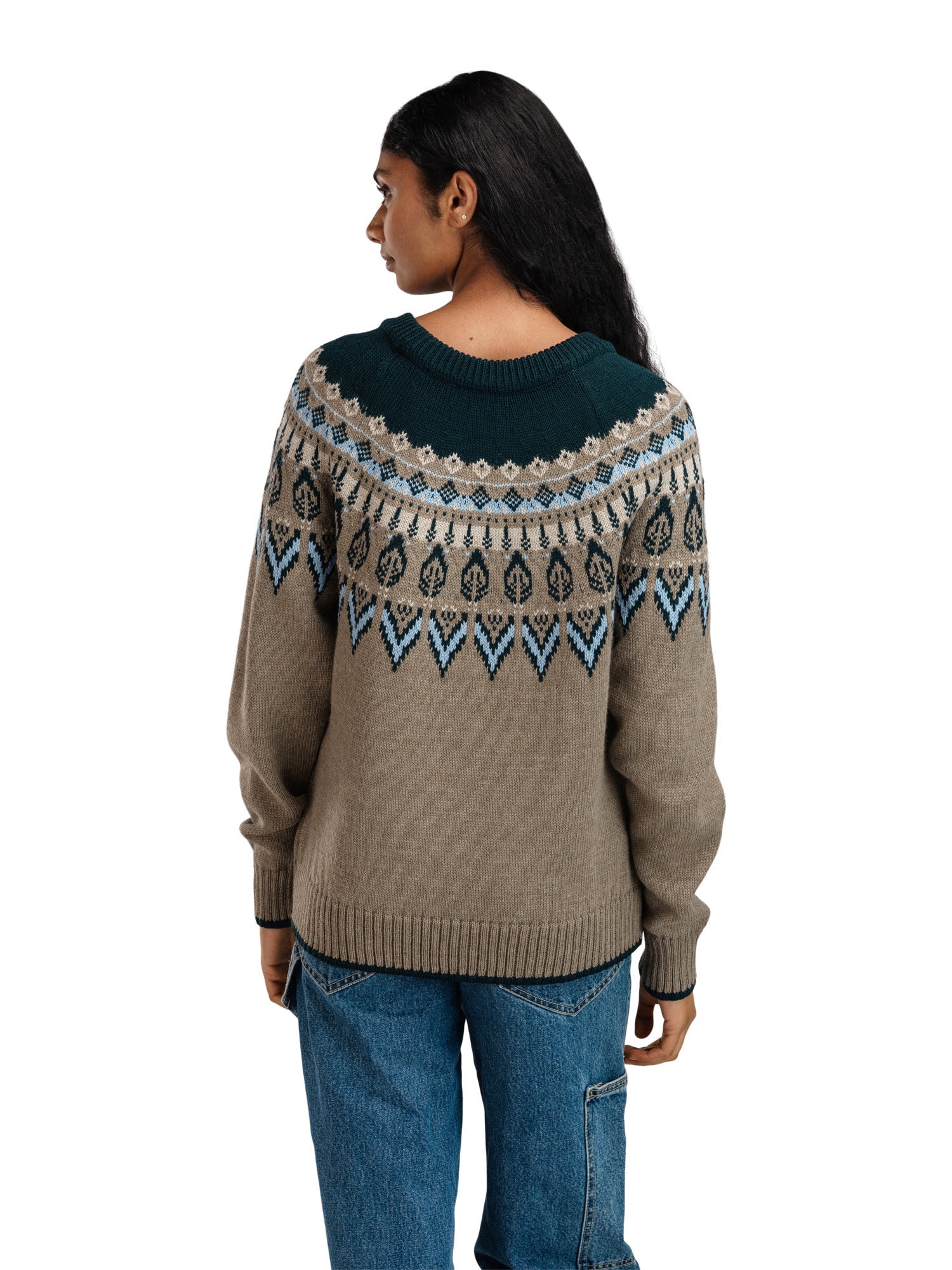 Dale Of Norway W SULA FEM SWEATER Vert pin Bleu glacier Pierre de montagne XL - PeakStyle