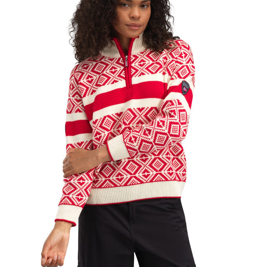 Dale Of Norway W TEAM NORWAY CORTINA FEM SWEATER Framboos Offwhite XXL - PeakStyle