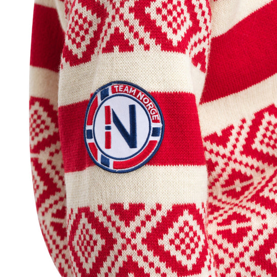 Dale Of Norway W TEAM NORWAY CORTINA FEM SWEATER Framboos Offwhite XXL - PeakStyle
