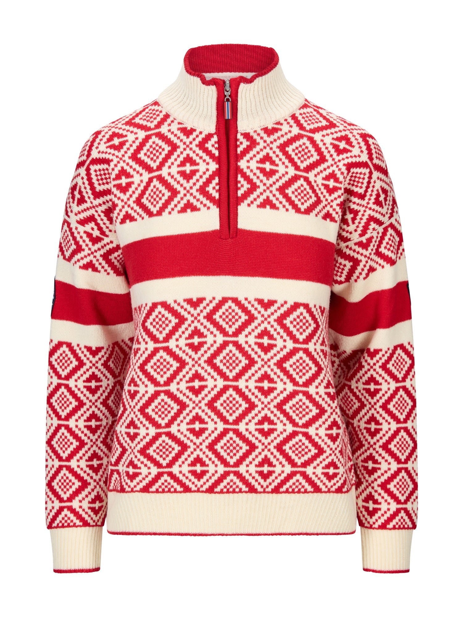 Dale Of Norway W TEAM NORWAY CORTINA FEM SWEATER Framboos Offwhite XXL - PeakStyle