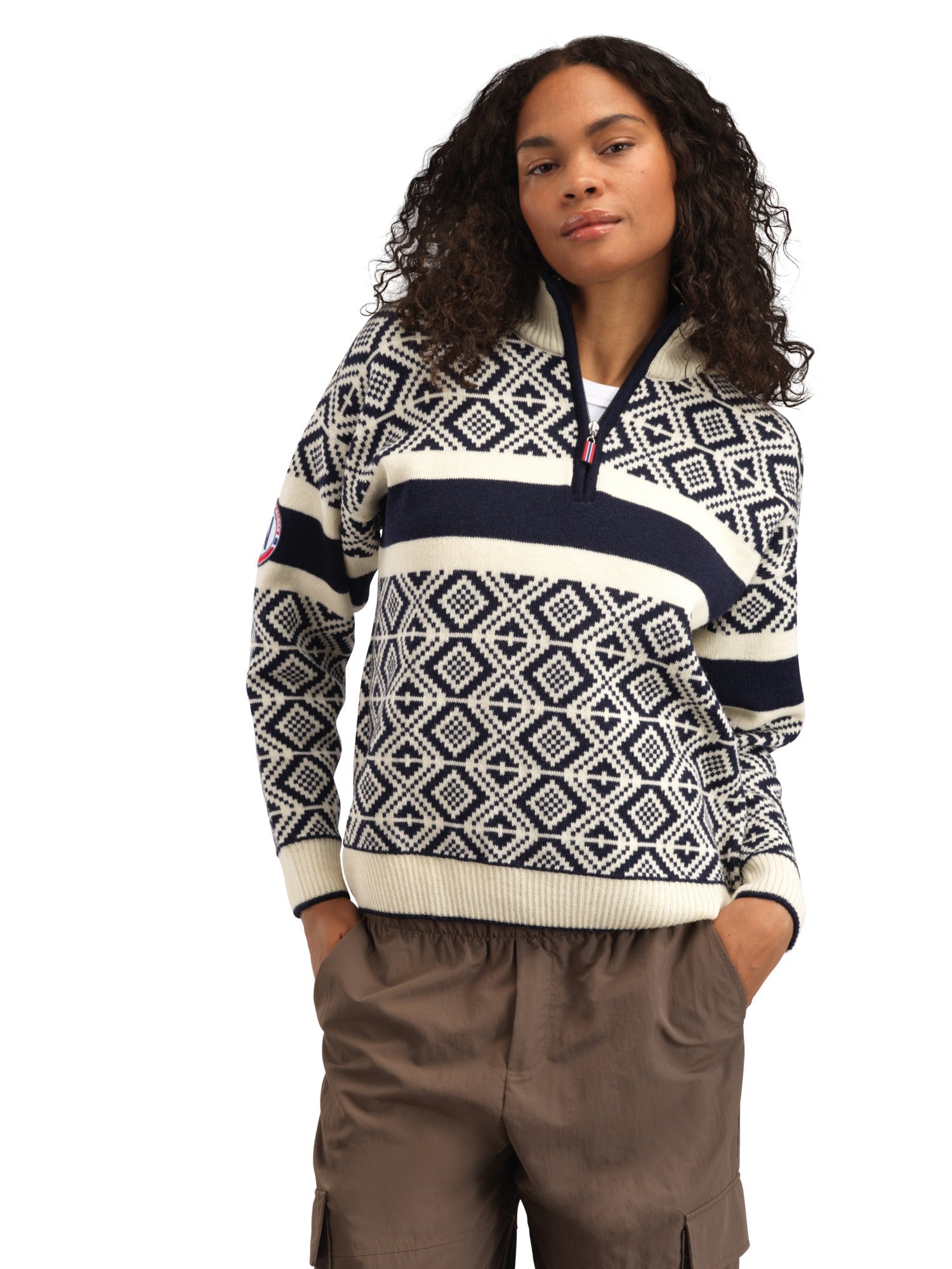 Dale Of Norway W TEAM NORWAY CORTINA FEM SWEATER Navy Offwhite XXL - PeakStyle