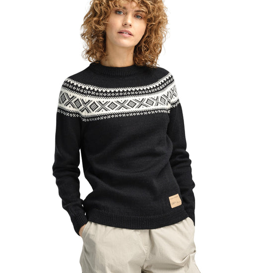Dale Of Norway W VÅGSØY FEMININE SWEATER Noir Blanc cassé XL - PeakStyle