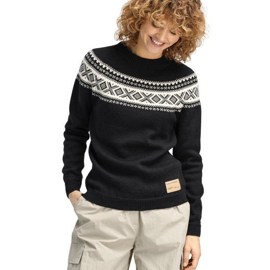 Dale Of Norway W VÅGSØY FEMININE SWEATER Noir Blanc cassé XL - PeakStyle