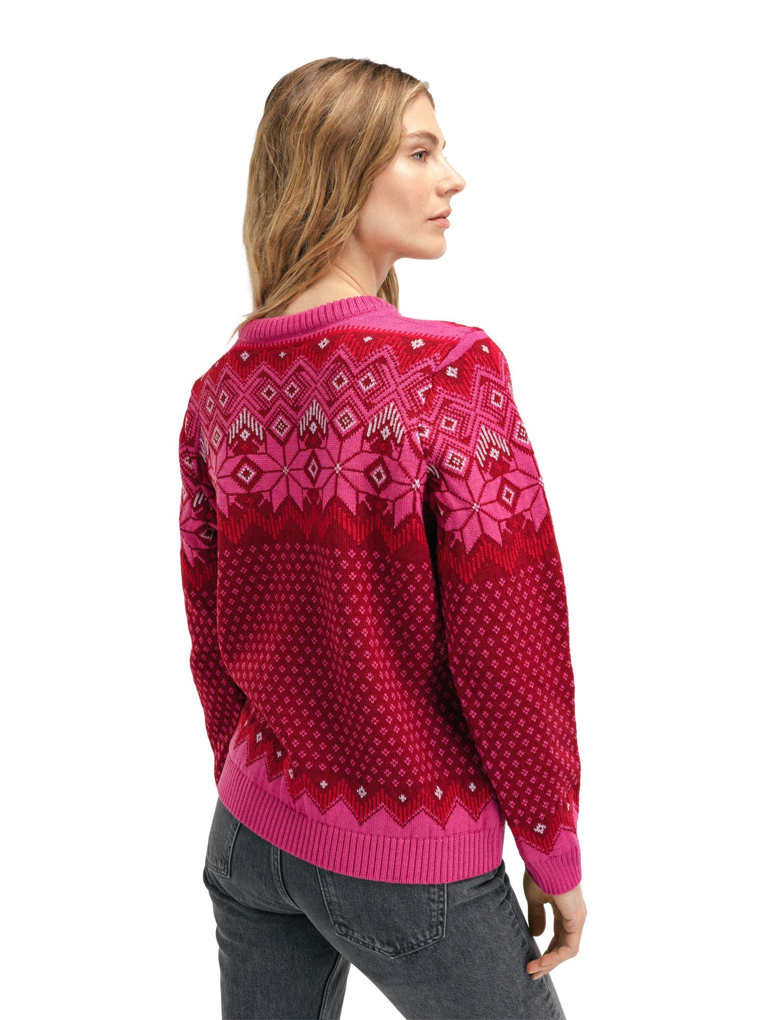 Dale Of Norway W VILJA FEM SWEATER Redrose Allium Raspberry XS - PeakStyle