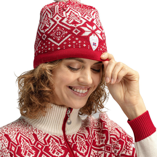 Dale Of Norway WINTERLAND HAT Framboos Offwhite Redrose One size - PeakStyle