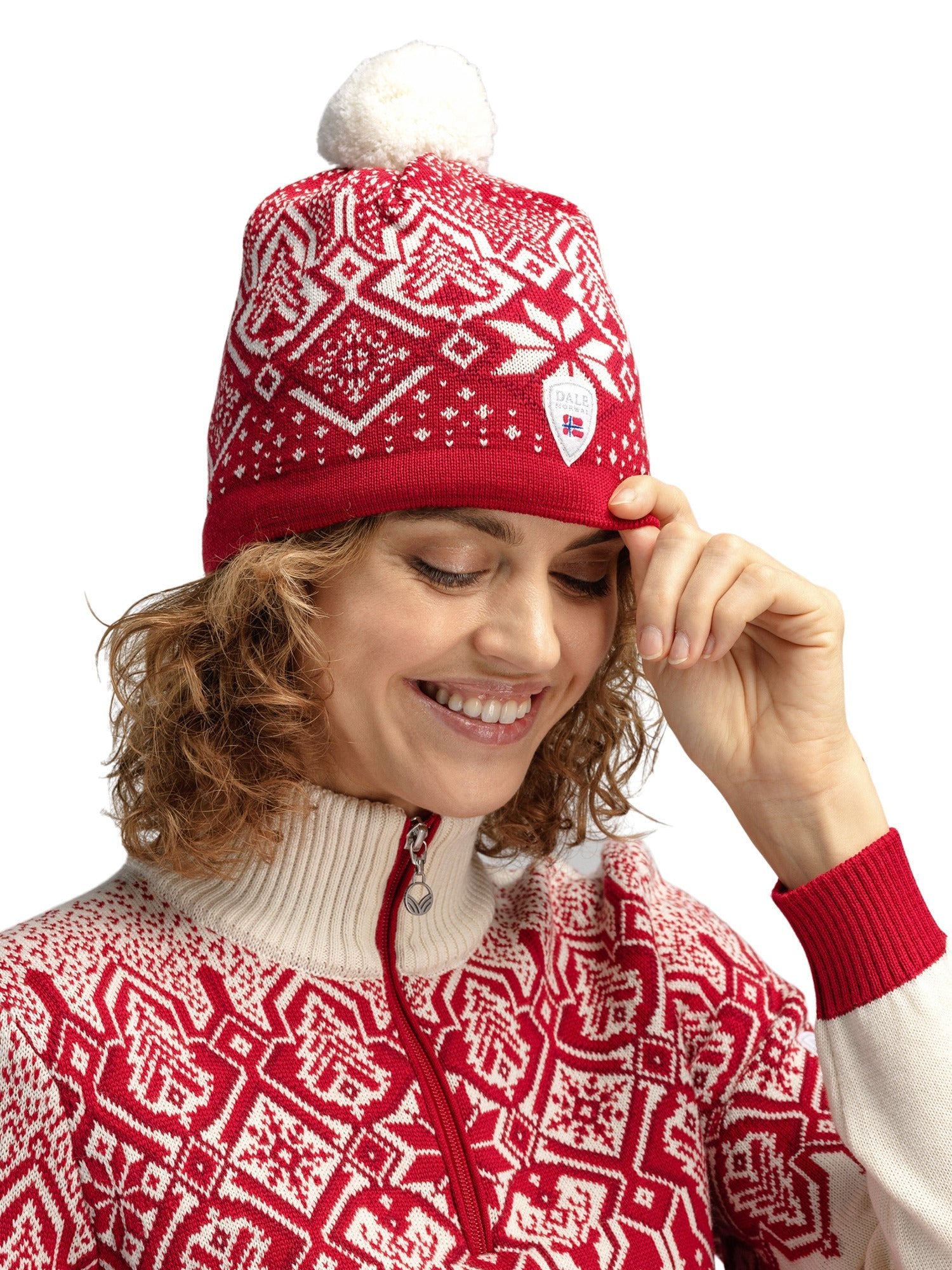 Dale Of Norway WINTERLAND HAT Framboos Offwhite Redrose One size - PeakStyle