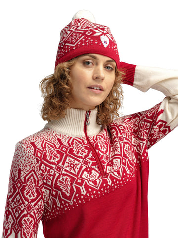 Dale Of Norway WINTERLAND HAT Framboos Offwhite Redrose One size - PeakStyle