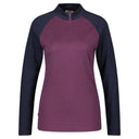 Dolomite W CRISTALLO ZIP MERINO LS TEE - Wood Blue - Rustic Purple XS Oberbekleidung - PeakStyle