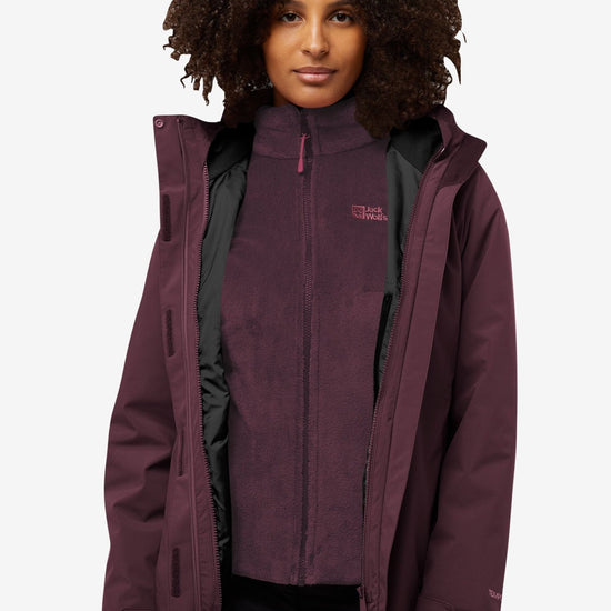 Jack Wolfskin ROTWAND 3IN1 JACKET W - Jackets at PeakStyle