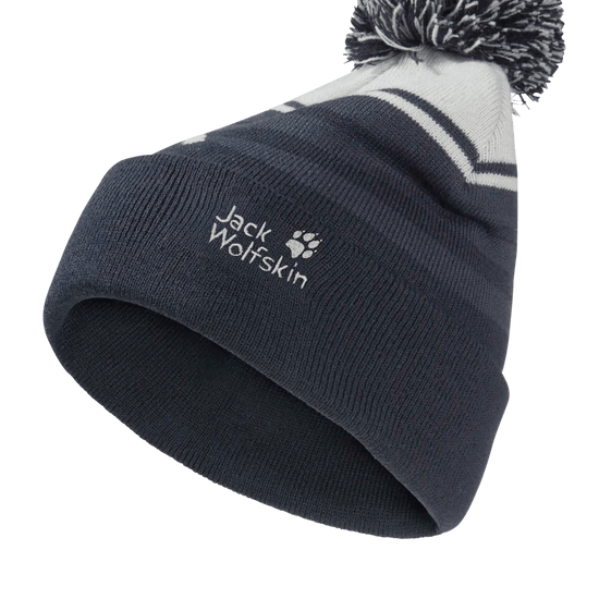 Jack Wolfskin STRIPY POMPOM BEANIE K - Headwear at PeakStyle